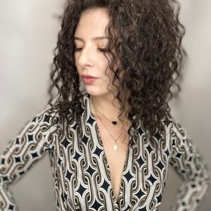 Afro krab w kolorze czekolady