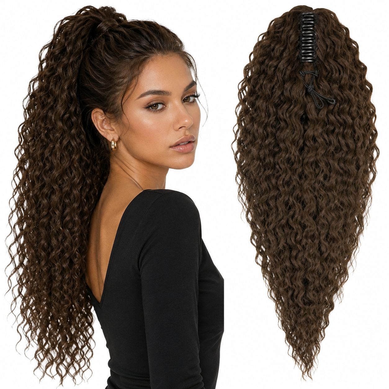 Kuc doczepiany afro  – #8H Brąz | 65 cm