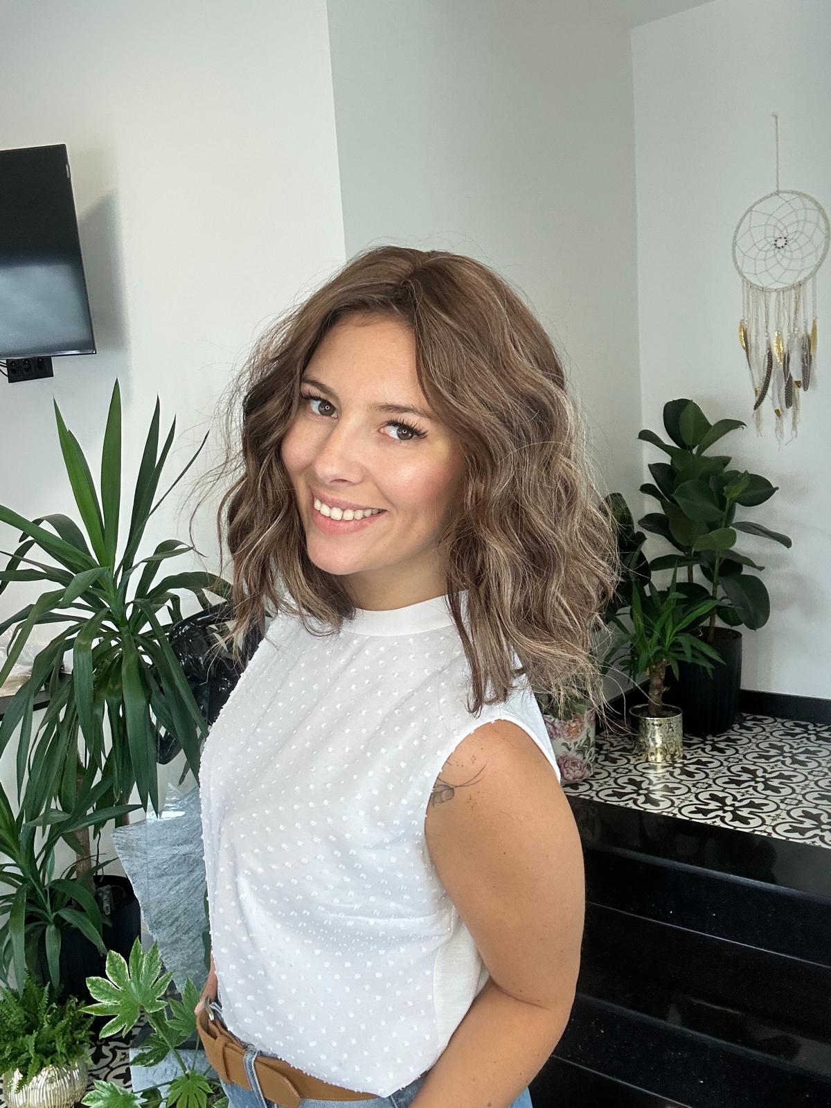 Topper bob fale Brąz Balayage #H9/22 z grzywką